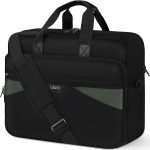 Laptop Bag 17.3 Inch Laptop Briefcase Large Laptop Case Waterproof Business Computer Bag Adjustable Shoulder Messenger Bag for Men Women, Black
